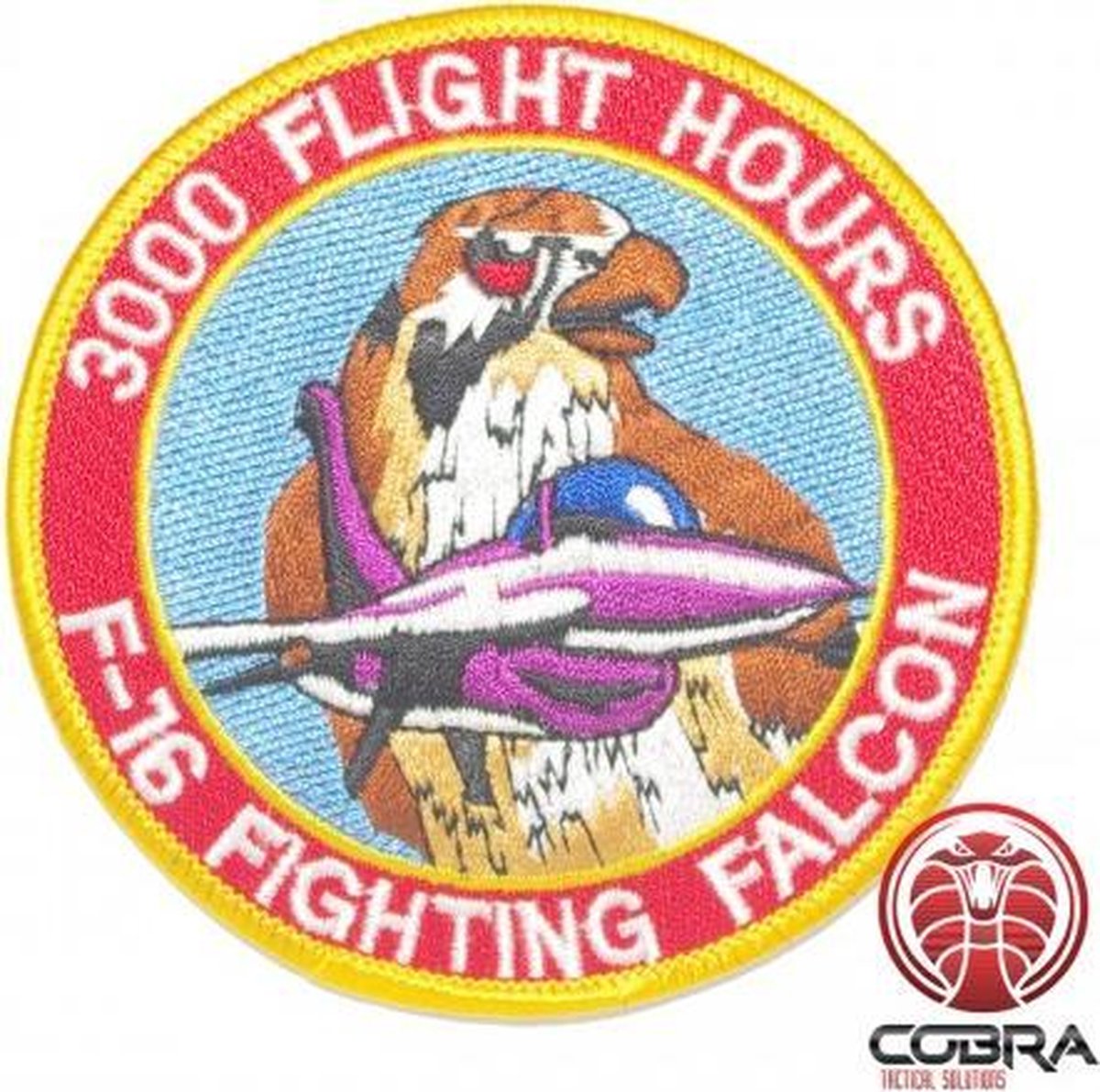 Belgian Air Force 3000 Flight Hours F-16 Fighting Falcon aviation geborduurde patch | Strijkpatches | Military Airsoft